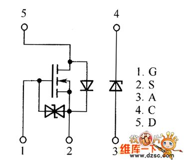 Field-effect transistor US5U1、US5U2、US5U3 internal circuit
