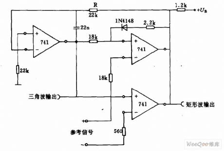 Triangle Wave - Rectangle Wave Generator Circuit