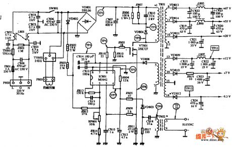 PARCO LFVDX-1448 type display power supply circuit