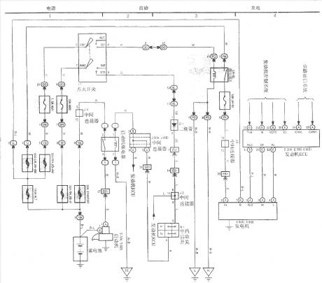 Faw Toyota-Crown electric starting and charging system diagram