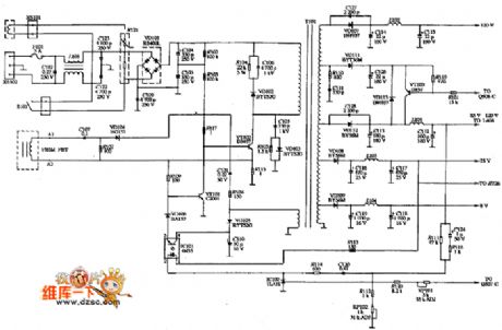 OPCON CN-1405 type display power supply circuit