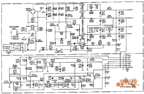 TYSTAR TY-1411 type display power supply circuit
