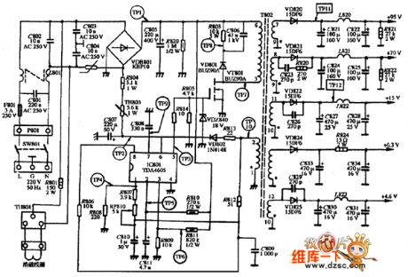 display VGA V-1412 type power supply circuit