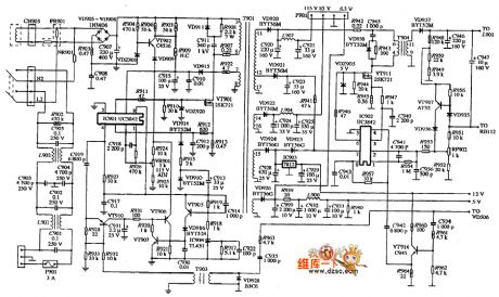 ENVISION CM-336337 type color display power supply circuit