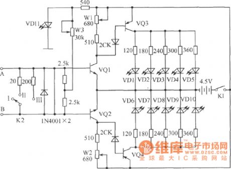 The survey meter circuit of LED display