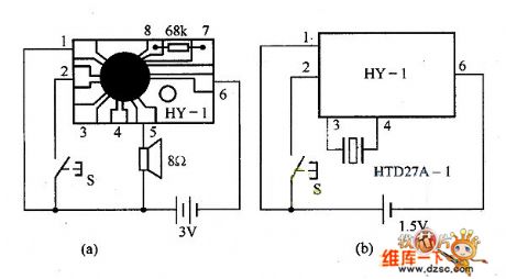 HY-2 music IC typical application circuit