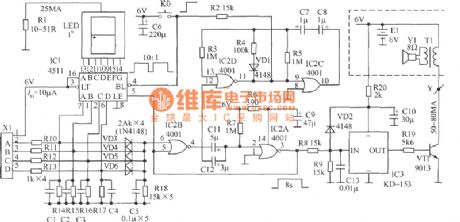 The sickroom patient alarm screen circuit