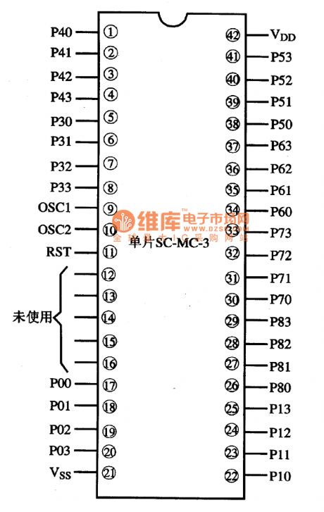 SC-MC-3--the microcomputer integrated circuit of electric music instrument single chip