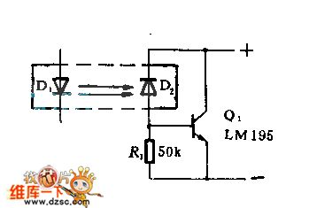 1A transistor drived by photoelectric diode circuit
