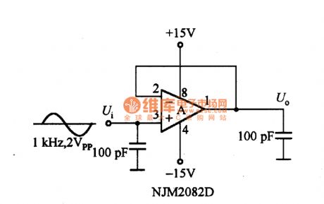 Voltage follower cosisted of operational amplifier circuit diagram