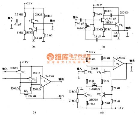 The high input resistance amplifier circuit formed by FET
