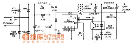MIP0254SP micro-consumption single chip switch power supply integrated circuit