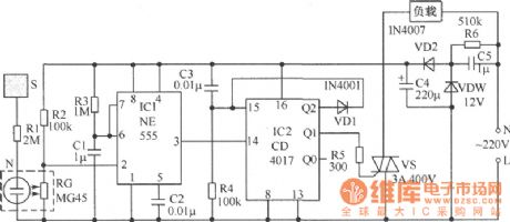 Touch switch circuit composed of the photoelectric coupler