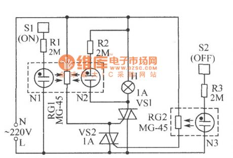 Electric light touch switch circuit