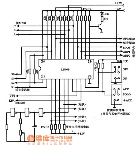 Typical Applied Circuit Diagram of LN099 Integrated Circuit