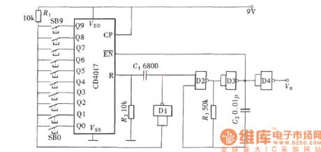 Diagram of 1 to 9 Pulse Selection Circuit