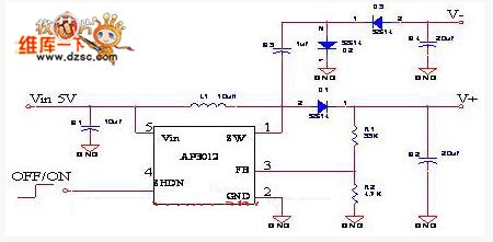 AP3012 positive and negative voltage production circuit