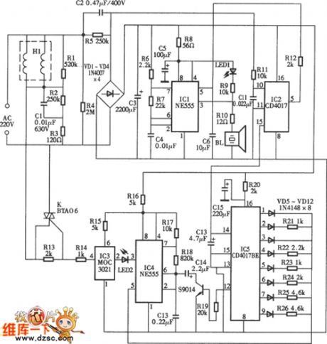 7W electronic repellent circuit