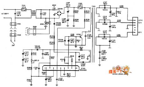 EGA monitor CTX-C146 type power supply circuit