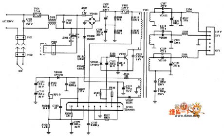 EGA monitor CTX-C146 type power supply circuit