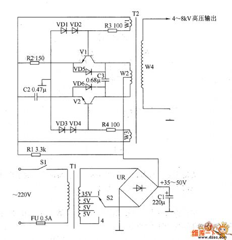 Static electricity eliminator circuit diagram 2