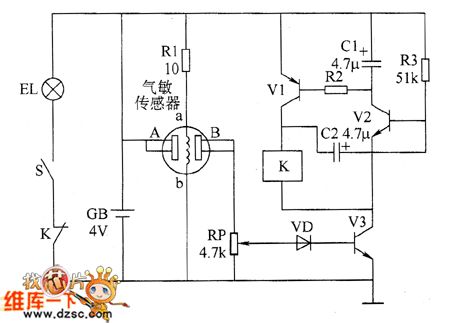The gas limiting alarm mining lamp circuit diagram 2