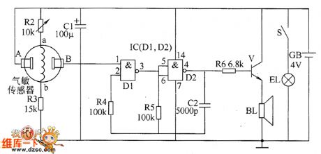 The gas limiting alarm miner lamp circuit diagram 4