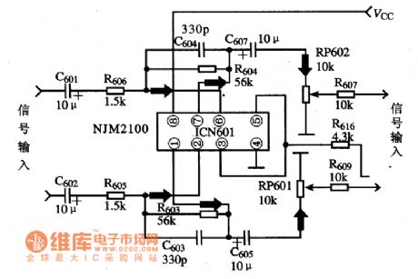 NJM2100--the audio signal amplifier integrated circuit