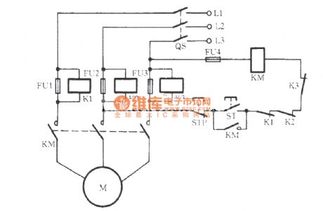 Fuse voltage control signal relay open-phase protection circuit