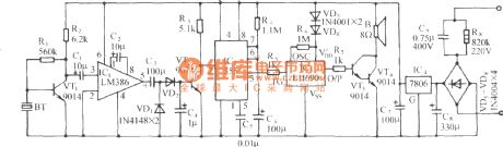 The vibration inductance monks chanting Buddhist scripts circuit (LM386 and LH690)