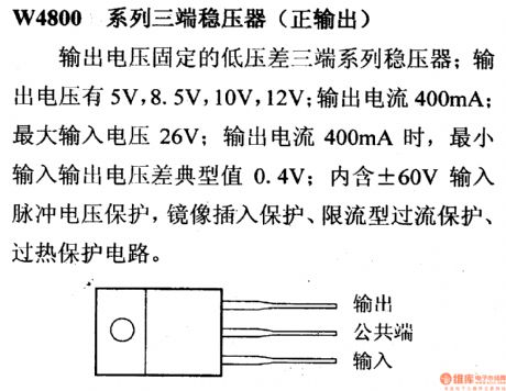 W4800 series of regulator, main features and pin of DC-DC circuit and power supply monitor