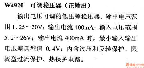 W4920 series of regulator, main features and pin of DC-DC circuit and power supply monitor