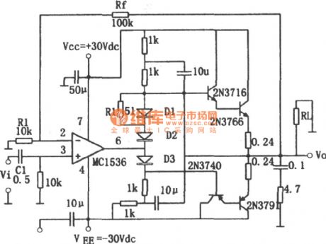 MC1563 audio power amplifier circuit