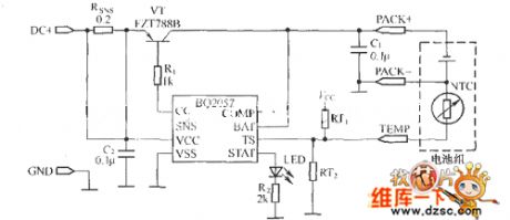 BQ2057 charger circuit uses the PNP transistor design