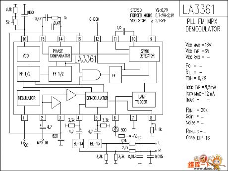 LA3361 audio IC circuit