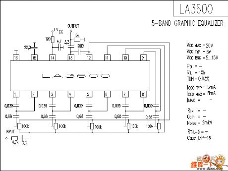 LA3600 audio IC circuit