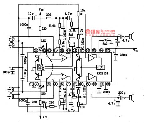 KA22131-Single chip stereo player integrated circuit