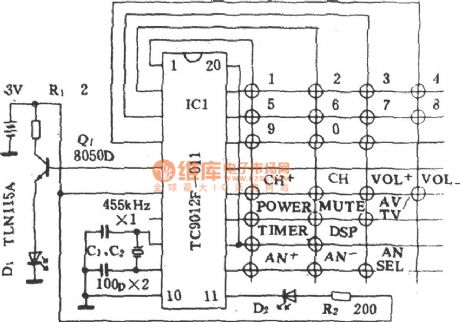 Panda 3643 infrared remote-control emitter circuit