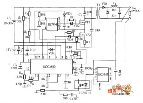 UCC3580 converter circuit