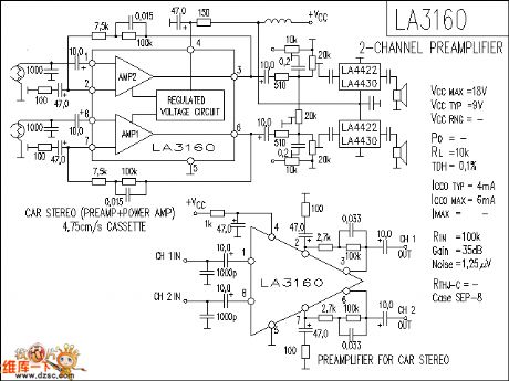 LA3160 audio IC circuit