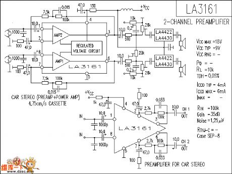 LA3161 audio IC circuit