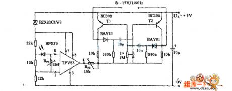 The circuit of the electric transducer