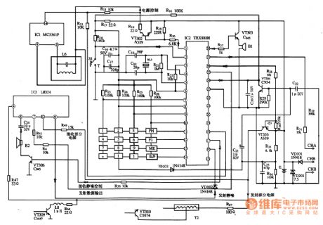TEX888H Communication Monolithic Micro-Computer Integrated Circuit Diagram