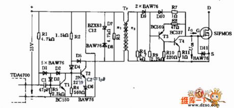 SIPMOS control circuit uses the transformer potential isolation