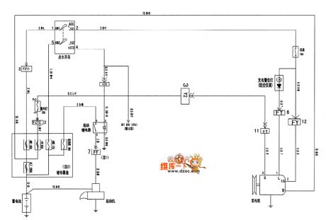 Vizi starting motor and generator circuit