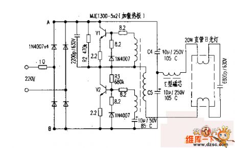 MJE13005 2 electronic ballast circuit diagram