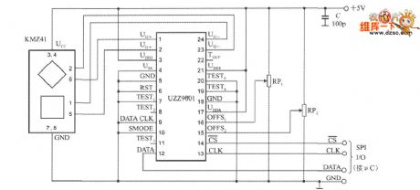 Digital output angle sensor signal conditioner application circuit diagram