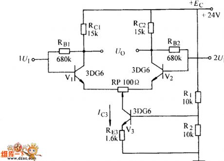 Dark current negative feedback differential amplifier circuit diagram