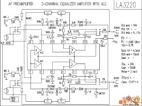 LA3220 audio IC circuit