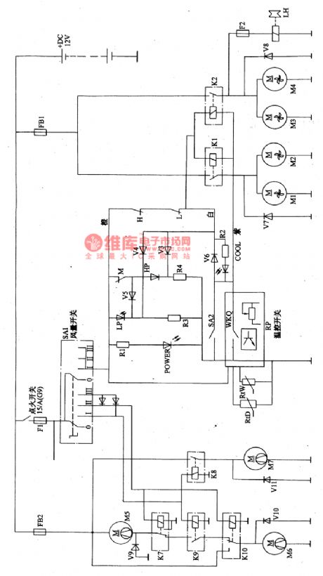 The Shanghai air-conditioning system circuit in Nanjing Iveco A40.10 light car
